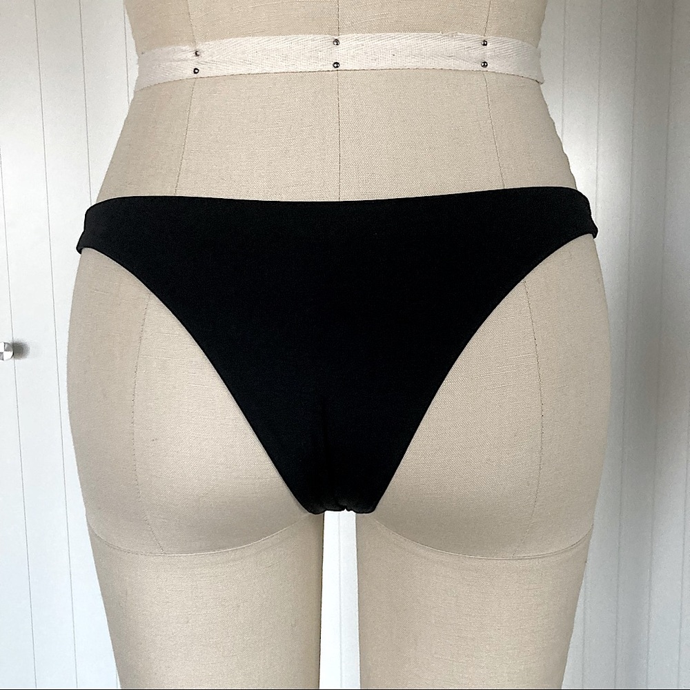 Vitamin A black thong cheeky swim suit bottoms S M